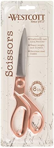 Westcott 16968 8-Inch Stainless Steel Rose Gold Scissors For Office and Home
