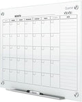 Quartet Dry Erase White Board 48"W x 36"H Glass Calendar, Magnetic Planning Board, White (GC2418F)