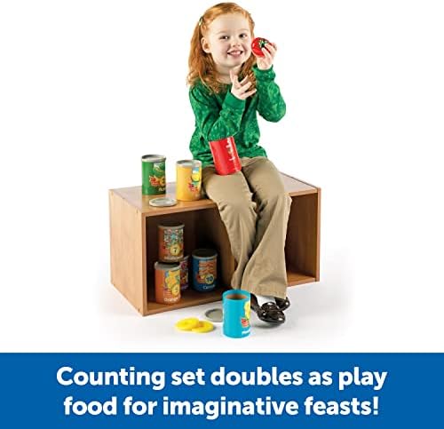 Learning Resources One to Ten Counting Cans - 65 Pieces, Ages 3+, Toddler Activities, Preschool Pretend Play, Supermarket Food Toys