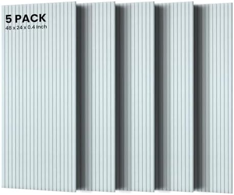 TO-TH Sound Proof Panels High-Density Sound Absorbing Panel 5 Pack, White