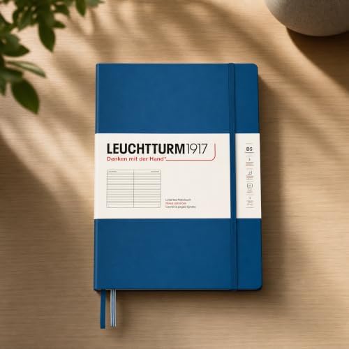 LEUCHTTURM1917 - Notebook Hardcover Composition B5-219 Numbered Pages for Writing and Journaling (Indigo, Ruled)