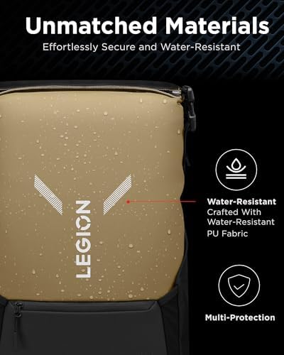 Lenovo Legion Gaming Laptop Backpack GB500, Expandable Capacity up to 25L, Fits 16-inch Laptops, Water Resistant