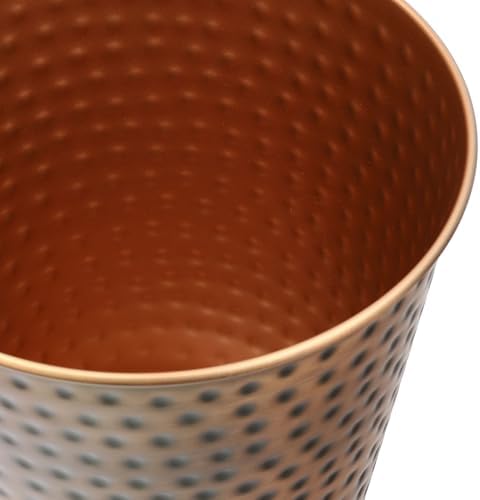 happimess Axel 2 Gal Hammered Steel Waste Bin 10", Antique Copper, Set of 2
