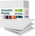 Acoustic Panels 12-Pack Soundproof Wall Panels 12"x12"x0.4" Decorative Sound Dampening for Your Home, Office, Studio, Bedroom & More with Unique ModuArc Carving [White]