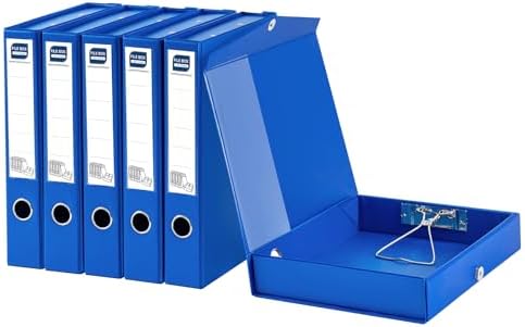 Storage File Boxes, 6 Pack Foldable File Boxes, 50mm Spine, Blue