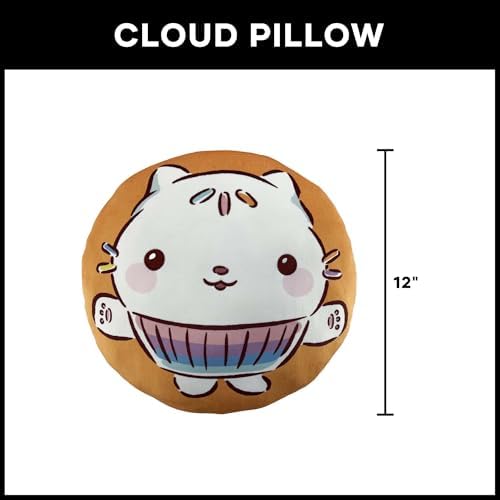 Northwest Gabby's Dollhouse Cakey Cat Cloud Pillow 12" – Plush Kids Stuffed Toy, Cute Cartoon Character, Soft Bedroom Decor, Gift for Girls & Boys
