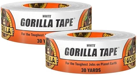 GORILLA White Duct Tape, 1.88" x 30 yd, 2-Pack