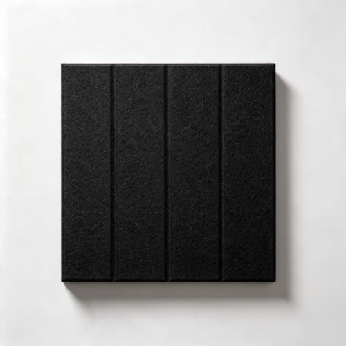 12-Pack Black Felt Wall Tiles(11.8'' x 11.8'' Each), 36'' x 48'' Large Cork Board Alternative, Self-Adhesive Bulletin Pin Board for Office Home Kitchen Photos & Memos