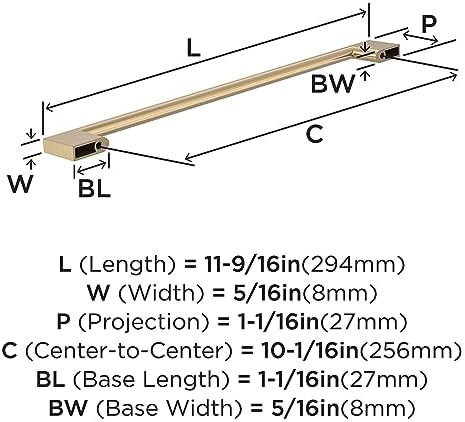 Amerock 10 Pack 10-1/16" Cityscape Champagne Bronze Drawer Pull