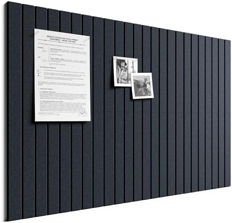 Bumusty 36"x 24" Large Felt Bulletin Board Tiles,Deep Charcoal Blue
