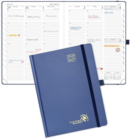 POPRUN 2026-2027 Academic Planner,6.5" x 8.75", Weekly and Monthly Calendar