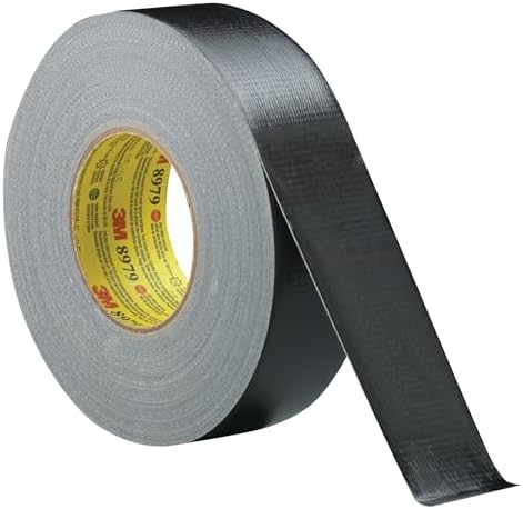 3M Performance Plus 8979 Duct Tape Heavy Duty, Black, 72 mm x 54.8 m, 12.1 mil, 6 Month Clean Removal, Resists UV and Weather for up to 12 Months, Tears Cleanly, Curl-Resistant, 12 Rolls
