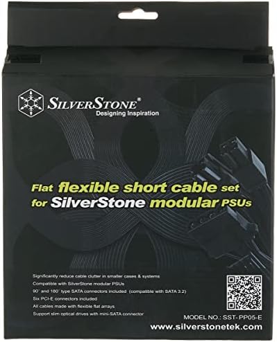 SilverStone Technology Flat Flexible Short Cable Set Designed for SilverStone Modular Power Supplies PP05-E