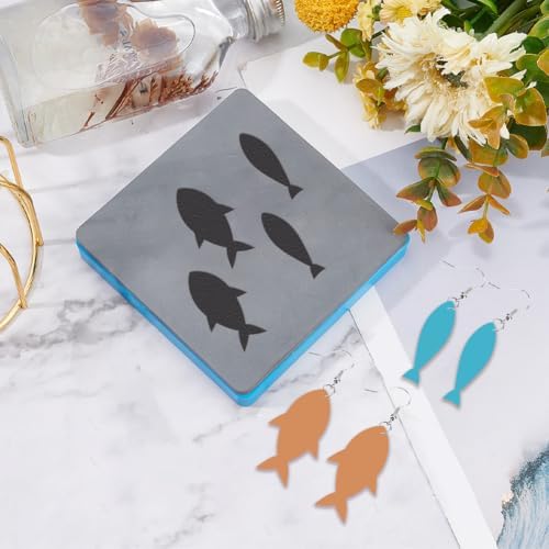 SUPERDANT Fish Pendant Leather Die Earrings Wooden Die Cutter Leathers Cutting Dies DIY Art Crafts Leathers Dies Cutter for Men Women Leather Making for Handmade Lover Gifts