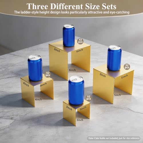 Display Stand & Risers, 8 Pcs Set Metal Rectangular Cupcake Stands