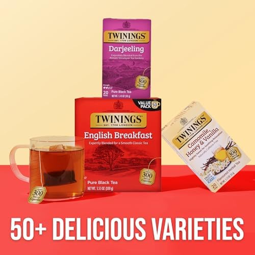 Twinings Darjeeling Himalayan Black Tea Bags, 20 CT Box (6 Pack)
