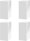 Marketing Holders 4 Pack 12" x 12" x 32" Tall Box Pedestal Stand Glossy White 5 Sided Lucite Flower Tower Column or Product and Merchandise Platform
