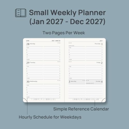 POPRUN Pocket Calendar 2027, Weekly 4" x 6.25" Pocket Calendar for Purse