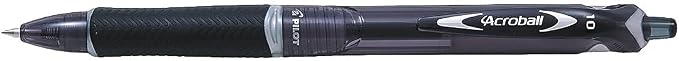 PILOT Acroball Colors Advanced Ink Pens, Black Ink, 1.0mm, 12-Count