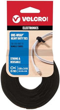 VELCRO Brand ONE-WRAP Cable Ties, 8in x 1/4in, Black, 25 Pack