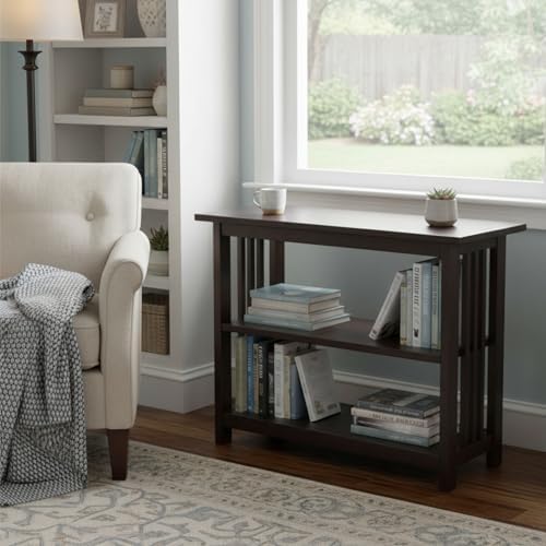 Alaterre Mission Bookcase with Adjustable Shelf, Espresso, 31”W x 24”H