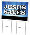 SignMission Jesus Saves 24" x 36" Yard Sign & Stake | Advertise Your Business | Stake Included Double Sided Image | Made in The USA