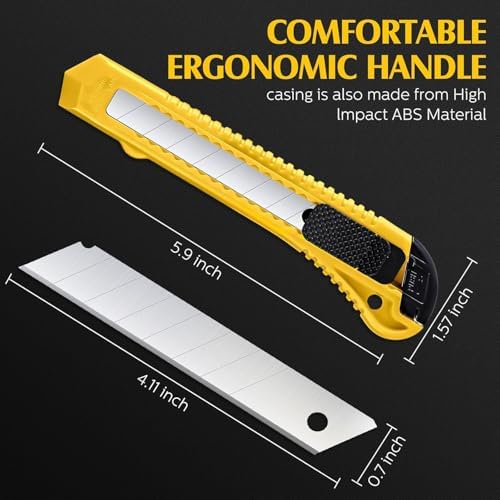 200 Pcs Box Cutter Retractable 18mm Blade for Office Craft Home