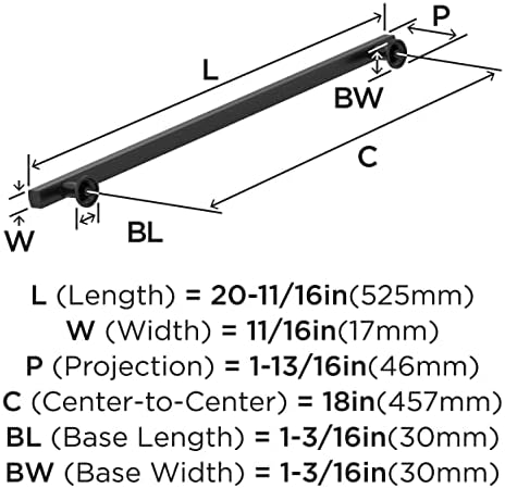 Amerock 18" Everett Matte Black Appliance Pull