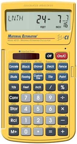 Calculated Industries 4019 Material Estimator Calculator | Finds Project Building Material Costs for DIY’s, Contractors, Tradesmen, Handymen and Construction Estimating Professionals,Yellow