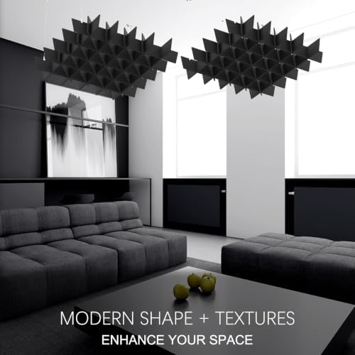 Acoustic Ceiling Panels Sound Absorbing Panels, Lattice Black