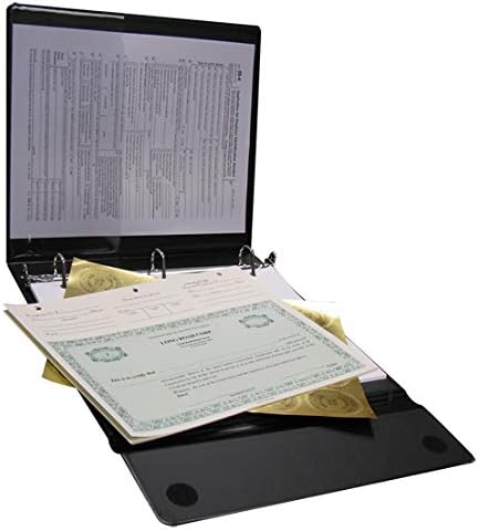 NEW! Slimline Corporate Kit Combo from Corpkit -1" Portfolio Black Binder, Stock Certificates, Index Tabs (Non Profit)