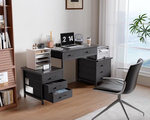 Pamray 63 Inch Computer Desk with 8 Drawers for Study Writing Work