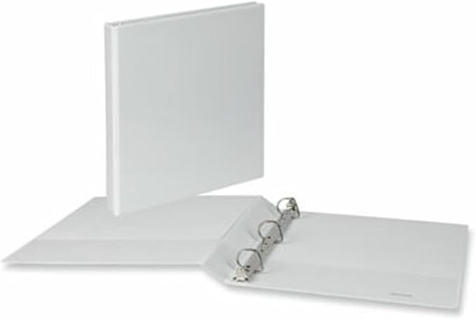 Universal Slant D-Ring View Binder, 3 Rings, 1" Capacity, 11 x 8.5, White, 12/Carton