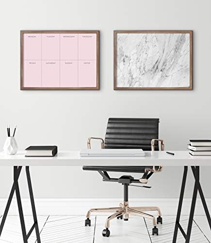 Kate and Laurel Blake This Week Framed Pink Printed Glass Dry Erase Wall Art by The Creative Bunch Studio, 18x24 Gold, Weekly Calendar Printed Glass Wall Organizer
