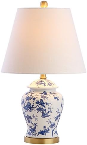 JONATHAN Y Penelope Ginger Jar 22" LED Table Lamp, Blue/White