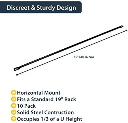 StarTech 10-Pack Horizontal Cable Lacing Bar, 19in Rack, TAA (CMLB10)