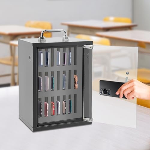 Cell Phone Cabinet,Aluminum Alloy Pocket Chart Cell Phones Storage Cabinet, Cell Phone Locker,Wall-Mounted with a Locked,for Classroom, Office, Gym (24 Slots-121)