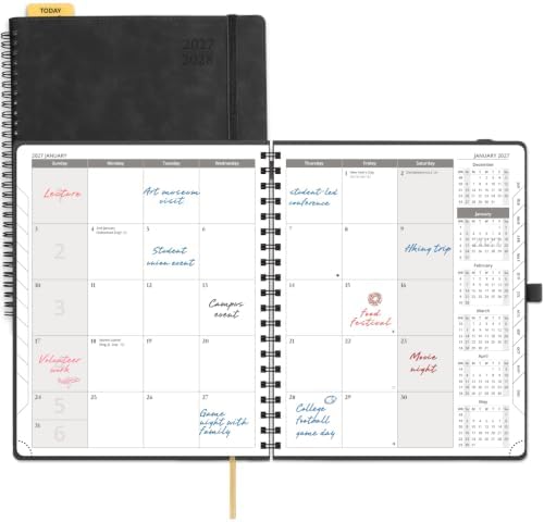 POPRUN Monthly Planner 2027-2028, 8.5"x10.5", 18 Month, Jan 2027-Jun 2028