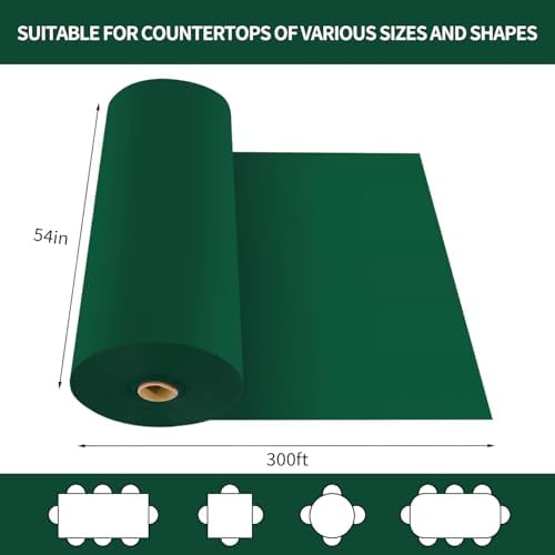 CXPSINC 54 Inch X 300 Feet Plastic Table Cover Roll Disposable Tablecloth with Slide Cutter for All Type/Shape Tables | Party, Banquet, Birthdays, Weddings(Green, 300 Feet)