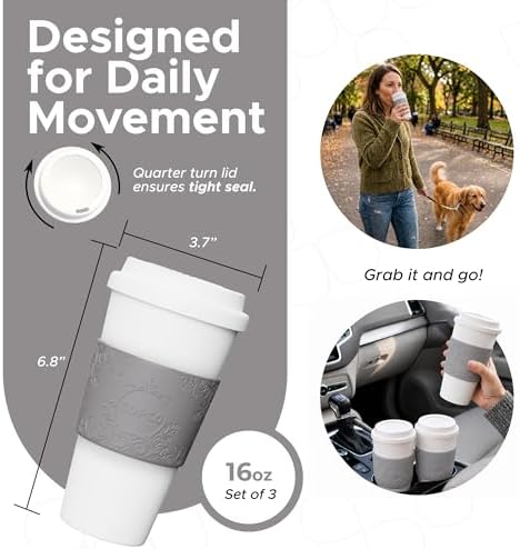 Copco Acadia Travel Mug, 16 Oz - Damask, Set of 3