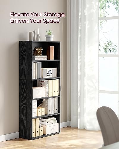 VASAGLE Set of 2 Bookshelves, 5-Tier Open Adjustable Storage Shelves