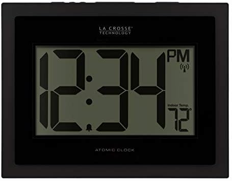 La Crosse Technology 513-54087-INT Atomic Digital Wall Clock with Indoor Temperature