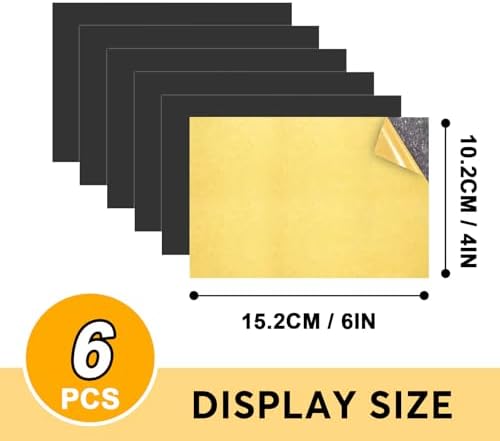 Towjug Magnetic Sheets with Adhesive Backing, 6 Pack 4" x 6" Picture Size