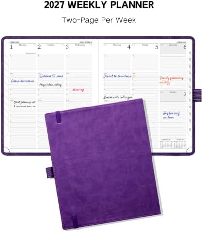2027 Calendar Planner, 8.5" x 6.5", Daily, Weekly & Monthly Agenda