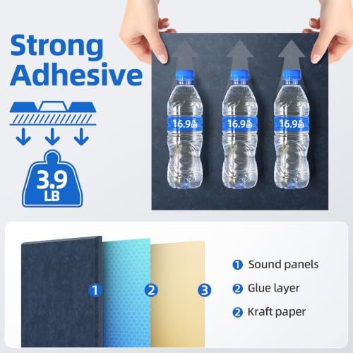 20 Pack Acoustic Panels with Self Adhesive Sound Proof Foam Panels for Wall