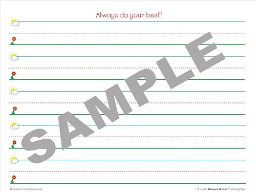 Teacher Created Resources Smart Start K-1 Writing Paper: 40 Sheet Tablet
