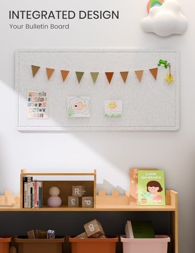 Fluxynara 35" x 17.1" Bulletin Board, Light Gray