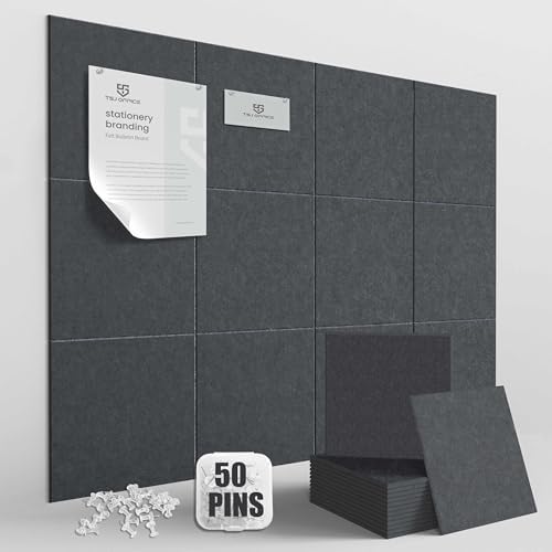 48"x36" Felt Corkboard Bulletin Board,TSJ OFFICE,12 Pack for Wall,Grey