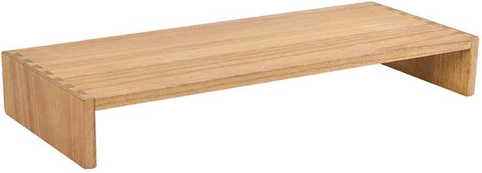 KIRIGEN Wood Monitor Stand Riser for Desk, 23.2 Inch, Natural 59-NA | Desktop Workspace Platforms Stand Fully Assembled for Monitors, Laptops, Small TVs, or Printers