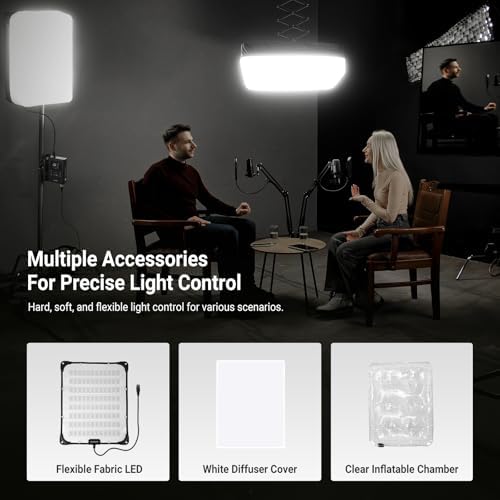 NEEWER 115W Flexible RGB Video Light, APP/2.4G/DMX Control LED Panel Light Mat Kit with Softbox, 2500K-10000K 14700lx/0.5m CRI96+, Key Lighting for Studio Photography Streaming Video Recording, FL100C